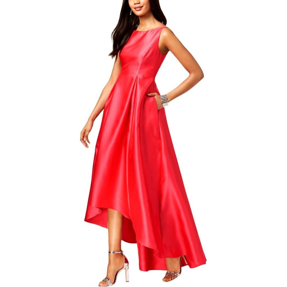 Adrianna Papell Pink Satin Hi-Low Dress 6